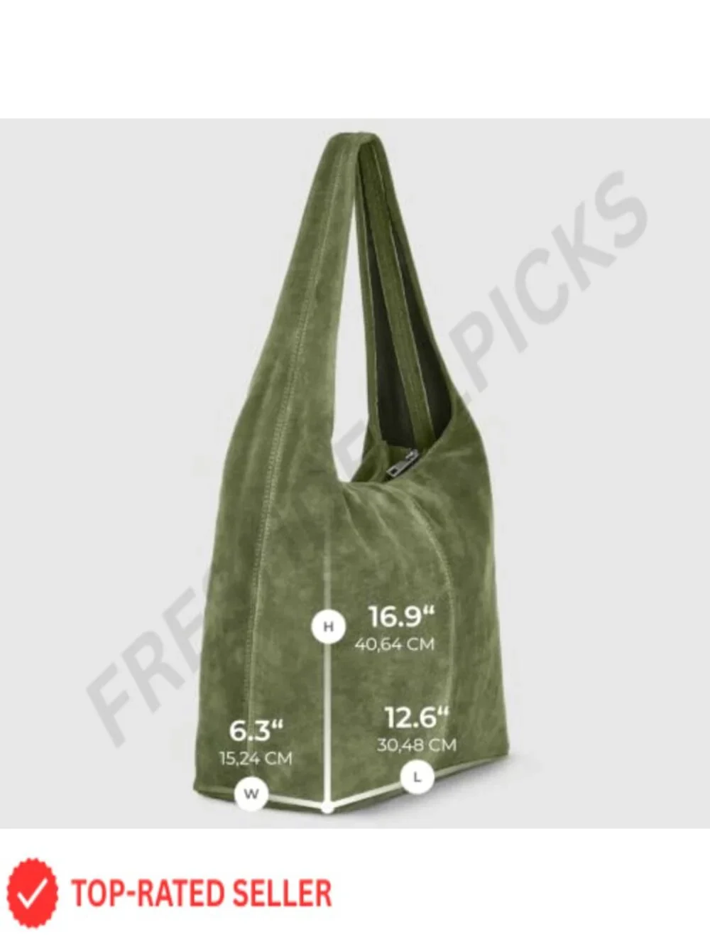 Italian Suede Leather Hobo Bag Large Shoulder Handbag